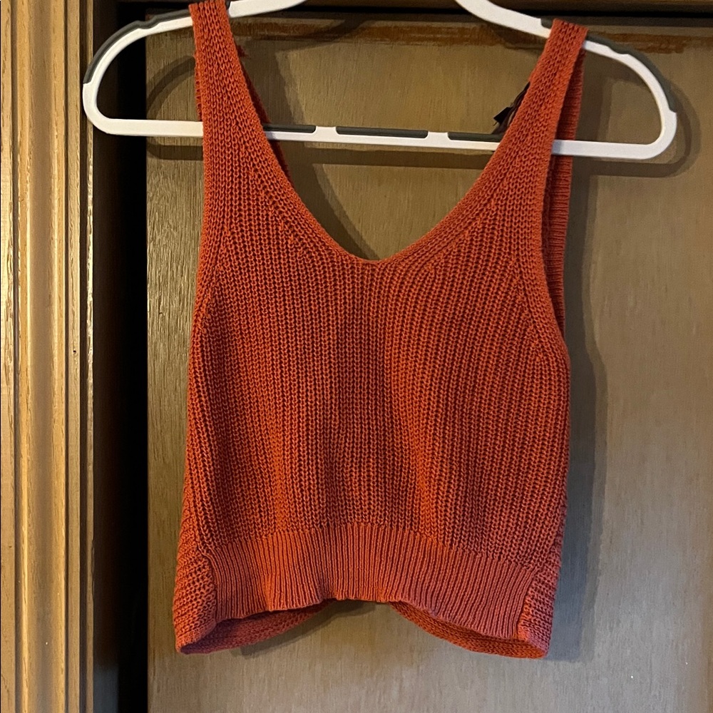 Lulu's Vibrant Orange Knit Tank Top